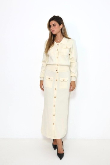 חליפה סריג כפתורי זהב