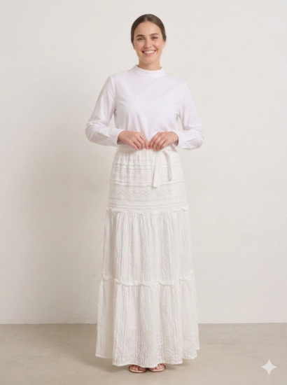 חצאית תחרה ישר