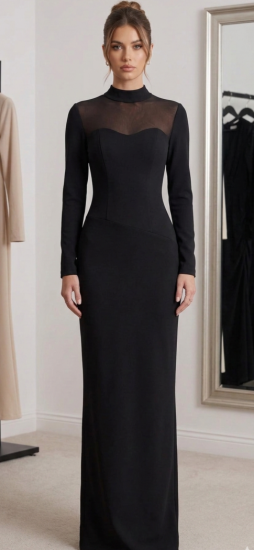 שמלה ערב שילוב שיפון