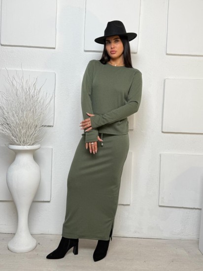 חליפה בד וופלה כפפה ארוך