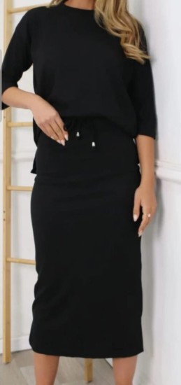 חליפה חצאית וופלה שרוול 3/4