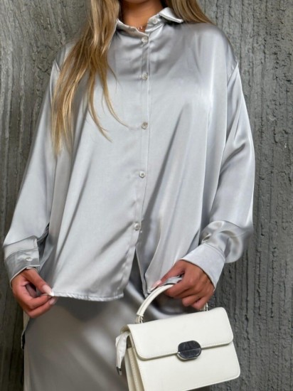 חולצה סאטן דיור כפתורים