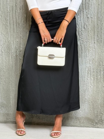 סאטן חצאית גומי