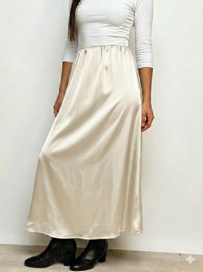 חצאית סאטן גומי פנימי