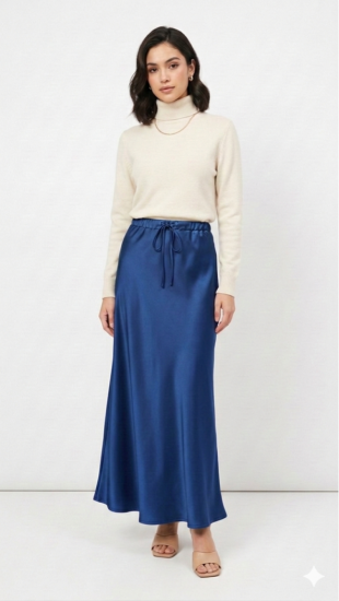 חצאית סאטן דיור מקסי