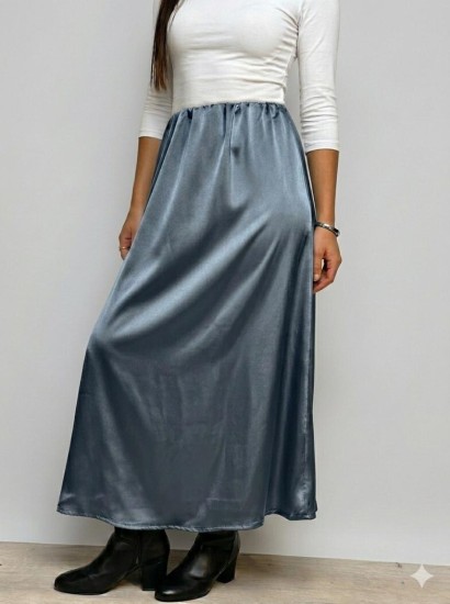 חצאית סאטן גומי פנימי